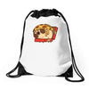 pizza pug Drawstring Bags