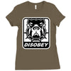 bull dog disobey Ladies Fitted T-Shirt