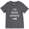 i m with stupid V-Neck Tee