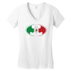 bat man mexican flag mexico logo Women's V-Neck T-Shirt