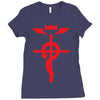 fma full metal alchemist cross inspired ladies Ladies Fitted T-Shirt