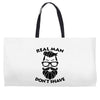 real man dont shave Weekender Totes