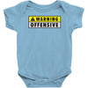 warning offensive mens funny Baby Bodysuit