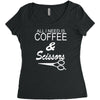 all i need is coffee sciossors Women's Triblend Scoop T-shirt