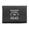 reading pun humor Accessory Pouches