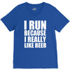 i run because i really like beer V-Neck Tee