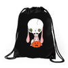 skull bunny Drawstring Bags