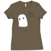 sad ghost Ladies Fitted T-Shirt