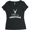 buck merry christmas Women's Triblend Scoop T-shirt