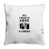 All i Need is Love A Camera Throw Pillow