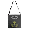 Alien Says Don't Touch My Belly Adjustable Strap Totes