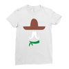 ladies sombrero  funny retro mexico mustache designer Ladies Fitted T-Shirt