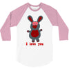 i love you bunny hare rabbit cupid couple kiss fun 3/4 Sleeve Shirt