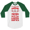horror movies, pizza and beer 3/4 Sleeve Shirt