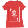 disc golf ace card target chains frisbee basket Ladies Fitted T-Shirt