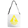 caution shapes being thrown printed Adjustable Strap Totes