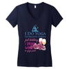 yoga and wine Women's V-Neck T-Shirt