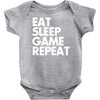 eat sleep game repeat Baby Bodysuit