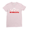 i'm saved but i cuss a little Ladies Fitted T-Shirt