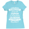 Super Cool Stepmom Of A Freaking Awesome Grandson Ladies Fitted T-Shirt