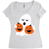 pumpkin with boo Women's Triblend Scoop T-shirt
