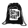 Saturday Beer Drawstring Bags