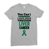 you can't scare or beat me i have been through liver cancer Ladies Fitted T-Shirt