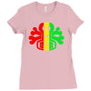rasta skull and crossbones reggae dub club rave Ladies Fitted T-Shirt