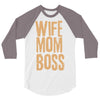 wife mom boss 3/4 Sleeve Shirt