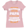 Super Cool Papa Of A Freaking Awesome Grandson Ladies Fitted T-Shirt