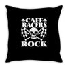 biker t shirt cafe racers ton up boys rockers greasers rock Throw Pillow