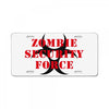 Zombie Security Force License Plate