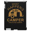 what happens in camper stays in camper vintage style camp funny iPad 3 and 4 Case