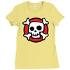comic skull Ladies Fitted T-Shirt