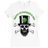 happy saint patrick day skull Ladies Fitted T-Shirt
