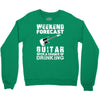 weekend forcast guitar with a chance of drinking Crewneck Sweatshirt