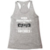 never underestimate an old man who was born in november Racerback Tank