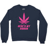 Support Breast Cancer Awareness With A Pink Cannabis Leaf Crewneck Sweatshirt