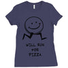 will run for pizza Ladies Fitted T-Shirt