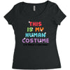 This Is My Human Costume I'm Really A Unicorn Women's Triblend Scoop T-shirt