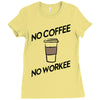 no coffee no workee Ladies Fitted T-Shirt