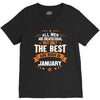 All Men Created Equal But The Best Born In January V-Neck Tee