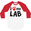 i love my lab labrador 3/4 Sleeve Shirt