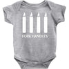 fork handles  four candles   funny Baby Onesie