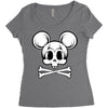 skull mickey 2 Women's Triblend Scoop T-shirt