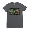 dinosaur attack Ladies Fitted T-Shirt