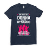 Donna And Dynamos White Letter Ladies Fitted T-Shirt