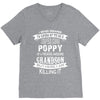 Super Cool Poppy Of A Freaking Awesome Grandson V-Neck Tee