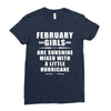 February Girls Are Sunshine Mixed With A Little Hurricane Ladies Fitted T-Shirt