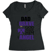 my dad was so brave god made him an angel Women's Triblend Scoop T-shirt